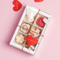 Boîte d'emballage personnalisé saint valentin bonbons pâtisserie biscuit carton blanc boîte cadeau 6 grilles biscuits avec logo
