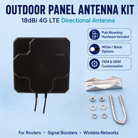 Antena de Panel Celular 4G LTE Multibanda de 18dBi, Negra, 698-2690MHz, Direccional para Exteriores, para Router CPE y Repetidor
