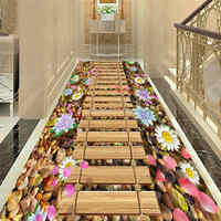 Tapis de conception de fleurs imprimées 3d, en velours cristal, coureurs de couloir, Long tapis pour couloir