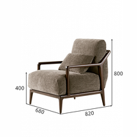 Fauteuil en cuir PU de style italien avec accoudoirs en bois |   Chaise de loisirs moderne ergonomique et écologique pour salle à manger et salon |   Salle de séjour, chambre à coucher