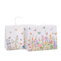Sac en papier de luxe coloré pour cadeaux d'anniversaire avec poignée en papier artistique et impression numérique – Unisexe pour fêtes et baby showers