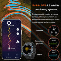 SENBONO G100 Grande Montre Connectée Sport Ronde avec GPS, Altimètre, Baromètre, Boussole, Étanche 5 ATM, Appels Bluetooth, pour Homme d'Extérieur