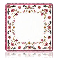 Tapis de Mahjong Américain Rouge et Vert à Rayures, Pois et Bordures Multiples, Motif Nœud de Noël et Baies de Houx, pour Jeu de Mahjong Intérieur de Noël