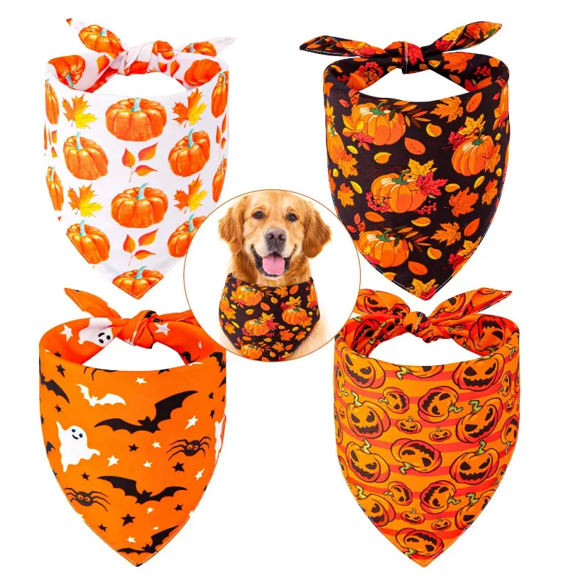 Bandana para perro de Halloween, pañuelo para mascota, baberos, suministros para perros, Bandana personalizada para mascotas