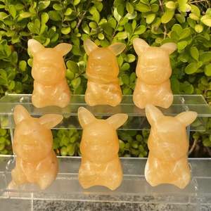 Vendita all'Ingrosso di Sculture in Cristallo Naturale da 10cm, Intagli in <span class=keywords><strong>Calcite</strong></span> Gialla a Forma di Personaggi dei Cartoni Animati, Animali e Pokémon Pikachu - Product Image 5