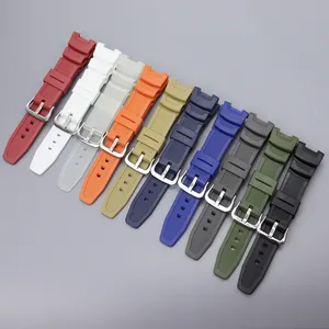 Siliconen Horlogeband Voor Casio SGW-100 100 SGW-200 Heren Sport Waterdicht Rubber Pin Gesp Band Accessoires