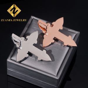 Magnifique pendentif croix en argent 925 avec moissanite, bijoux hip-hop, pendentif fin glacé, unisexe - Product Image 4