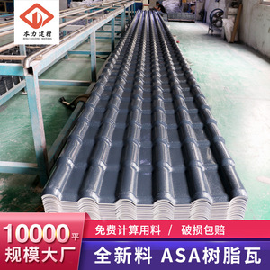 Foshan Resin Roof Tiles ASA986 Corrugated PVC Thickened Synthetic Plastic Tiles For Villas Pavilions Rural Renovation - Product Image 2