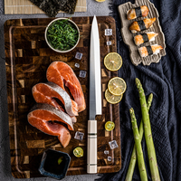 Couteaux à fileter de cuisine de Chef japonais professionnel en acier inoxydable Sashimi Sushi poisson Yanagiba couteau avec poignée octangle ivoire