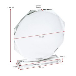 Trofeo Octagonal de 130 mm de Diámetro, Medalla con Impresión UV, Premio y Regalo de Bienvenida para Ferias Comerciales - Product Image 2