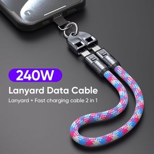 Tipo C cordino per telefono 240W USBC intrecciato in Nylon 30cm 5A ricarica rapida 480mbps sincronizzazione dati TPE fibbia per telefono cellulare - Product Image 2