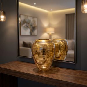 Modern Textured Gold Metal Floor Vase <b>Tall</b> Honeycomb Faceted Flower <b>Pot</b> Container Luxury Accent Vase for Corner Decoration - Product Image 6