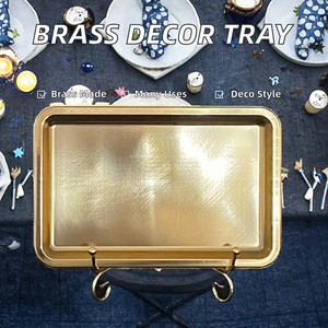 Bandeja de Servicio SUNYO Hecha a Mano de Latón Antiguo Estilo Art Deco de Guangdong para Decoración Festiva del Hogar y Diseño de Naturaleza Muerta - Product Image 2