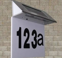 Panneau ABS étanche en acier inoxydable pour extérieur Adresse Solaire LED Plaque de porte Numéro de maison