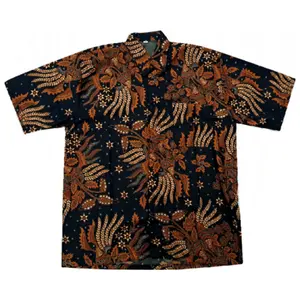 Goede Leverancier Shirt Vakantie Casual Batik Print Batik Shirt Met Korte Mouwen Voor Mannen Indonesisch Batik Shirt Traditioneel