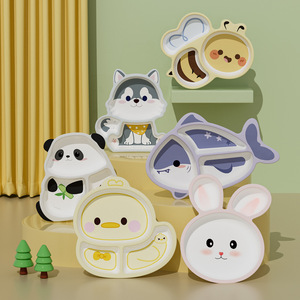 <span class=keywords><strong>Assiette</strong></span> à dîner divisée en silicone mignonne et de grande valeur pour enfants, anti-chute, écologique, pour la maison et la maternelle - Product Image 1
