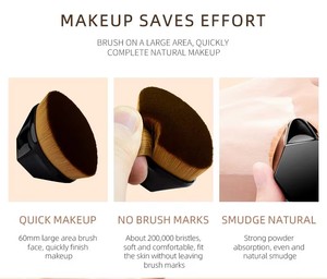 Synthetic Hair <b>Foundation</b> Brush Flat Smudge BB Cream Loose Powder Makeup Brush with Nylon Handle - Product Image 4