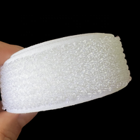 Sangle de fixation en nylon réutilisable à boucle auto-agrippante réglable, blanche, avec logo personnalisé, à crochets et boucles sur le même côté