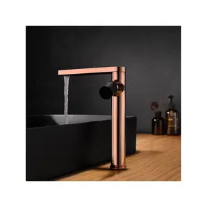 Wash Faucet Rose Gold Finish Single Handle Brass Luxury Basin Faucets Single Hole Graphic Design Free Spare Parts Deck Mounted
