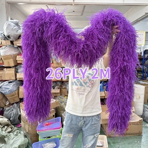 <span class=keywords><strong>Boa</strong></span> en plumes d'autruche violettes 6, 8, 10, 15, 26 plis, 2M, Châle en plumes d'autruche, Écharpe de mariage, Décoration DIY pour robe de femme, Vêtement, Fait main - Product Image 2
