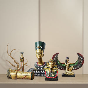 Estatua de Cleopatra y Faraón de Resina Pintada a Mano, Colección del Antiguo <span class=keywords><strong>Egipto</strong></span>, Regalos de Recuerdo, Adornos de Decoración para el Hogar - Product Image 2