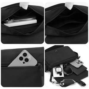 Sac bandoulière croisé personnalisé avec logo, en cuir PU végétalien imperméable, de qualité supérieure, avec rabat et boucle, pour hommes et femmes - Product Image 5