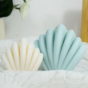 7つの花びらの殻ホタテシリコンキャンドル石鹸型DIY結婚式の誕生日キャンドル型キャンドル作りのための3D