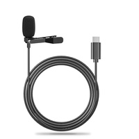 Micrófono USB tipo C MIni Lapel Lavalier Clip-on Mic Condensador Grabación de audio para Huawei Xiaomi Android SmartPhone