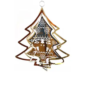 Custom Etsen Wind Chime Outdoor Decoratie Kleurendruk Ornament Folk Art Staal Tuin Ornament Wind Spinner