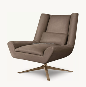 Chaise pivotante en cuir Luka Berkshire Sassanid OEM des années 1970 au design italien sophistiqué et favorable - Product Image 4