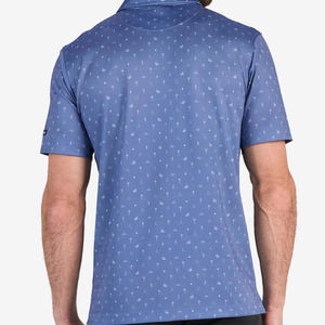 Camisetas de polo de golf antiarrugas con logotipo personalizado bordado con logotipo de su propio diseño poliéster LICRA estampado completo ajuste seco - Product Image 3