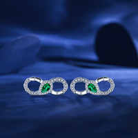 Vente en gros de boucles d'oreilles personnalisées en argent sterling BulkS925 Infinity Eight pour femmes boucles d'oreilles cœur éternel en zircone