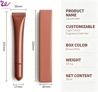 Gloss à lèvres liquide Lilywild, aromatisé, végan, brillant, maquillage de luxe, hydratant et longue tenue, vente en gros, personnalisable avec logo