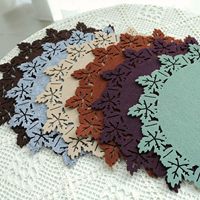 Napperons ronds en feutre avec sous-verres Ensemble de 6 napperons antidérapants Napperons résistants à la chaleur Décorations de table d'automne pour table à manger
