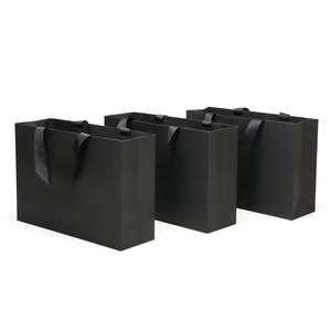 Bolsa de Compras Negra Portátil de Papel Kraft, Lista para Enviar, Precio Económico, Proveedor de Yiwu, Fabricantes Chinos - Product Image 4