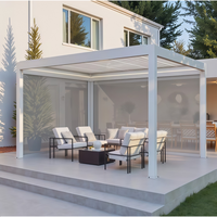 Pergola moderne en aluminium à lames orientables pour jardin extérieur, 10x10, 12x10, 14x14, 14x16 pieds, imperméable, de luxe, motorisée automatiquement