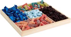 Деревянный разделенный сервировочный поднос 12X12 дюймов в упаковке из 9 секций, поднос для конфет, тарелки для овощей и фруктов - Product Image 5