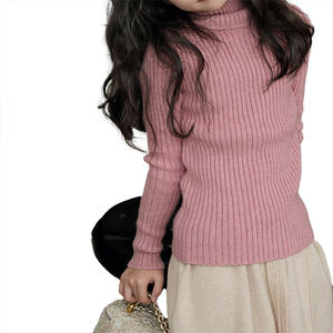 Pull en maille douce et fluide à col roulé pour grandes filles, style nouveau et tendance, coupe ajustée, automne-hiver - Product Image 3