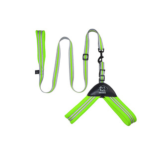 Ensemble de laisse et harnais triangulaire réfléchissant pour chiot, style gilet en tissu maillé imitation nylon, harnais triangulaire pour chien - Product Image 2