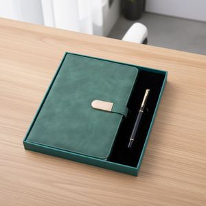 Personalized Custom Simple and Fresh Blue A5 <b>Notepad</b> Signature Pen Set Business Notebook Office Meeting Gift Box Printing logo - Product Image 4