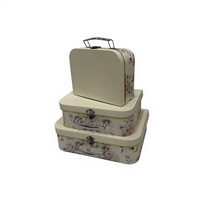 Ensemble de 3 valises européennes imprimées (personnalisation acceptée) avec boîte à fleurs, boîte cadeau à main et boîte d'emballage cadeau