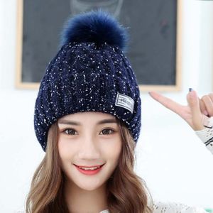 XIANGYU 2025 vente chaude hiver <span class=keywords><strong>bonnet</strong></span> chapeau pompons épais polyvalent Plus velours épaissi chaud <span class=keywords><strong>bonnet</strong></span> hiver tricot femmes chapeaux - Product Image 1