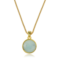 WX984N — collier de forme ronde en laiton plaqué or 18K, chaîne en forme de coquille mère de perle, avec pendentif, pour femmes