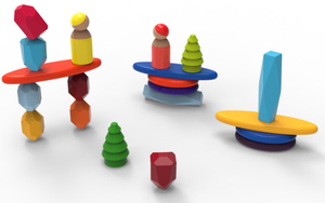 36件木制分类创意儿童教育嵌套彩色堆叠石头积木儿童玩具 - Product Image 5