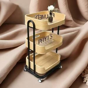 Modern Barber Nail Salon Makeup Hairdressing Storage <b>Rolling</b> <b>Tool</b> Wooden Trolley - Product Image 3