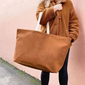 Plain Fashion Shopping <b>Print</b> logo Shopping Canvas Tote Bag Reusable <b>extra</b> <b>Large</b> Tote Shopping Bags for Travel - Product Image 3