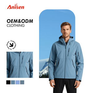 Logo d'entreprise <span class=keywords><strong>personnalisé</strong></span> vestes d'hiver minces pour hommes coupe-vent support <span class=keywords><strong>Softshell</strong></span> polaire à capuche extérieur imperméable pour la randonnée - Product Image 1