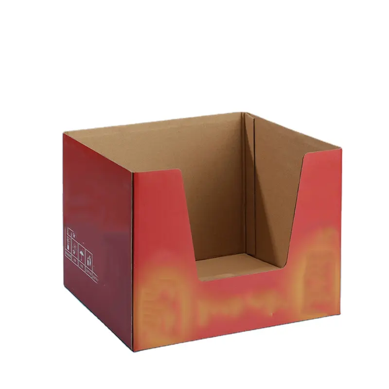 مخصص الكرتون المضلع للعرض مربع ورق قابل للطي علب عرض جامدة صندوق تخزين كرتوني لسوبر ماركت