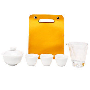 Juego <span class=keywords><strong>de</strong></span> Té <span class=keywords><strong>de</strong></span> Porcelana Blanca para Viaje, Gaiwan y Taza <span class=keywords><strong>de</strong></span> Cerámica Portátiles para Preparación Rápida, Tetera China para el Hogar y Viajes - Product Image 5