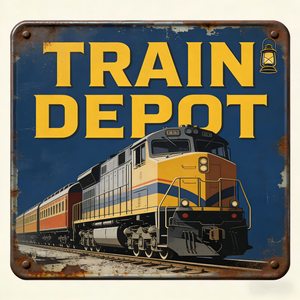 पूरी तरह से कस्टम ट्रेन हिप्पी टिन संकेत. विंटेज रेट्रो धातु बार सजावट व्यक्तिगत सौदा - Product Image 3